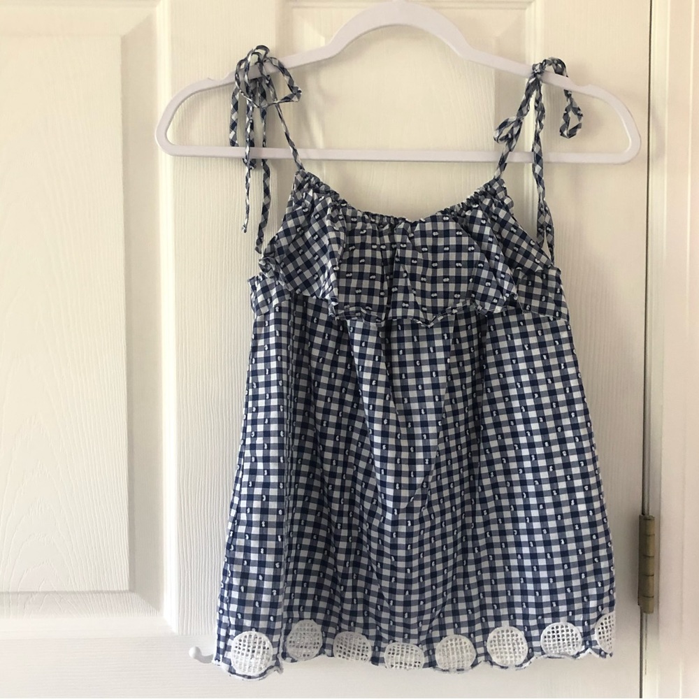 J. Crew Ruffle Gingham Tank Top - Picture 3 of 6